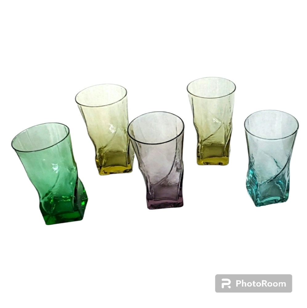Juice Glasses, set of 5 in Different Colors